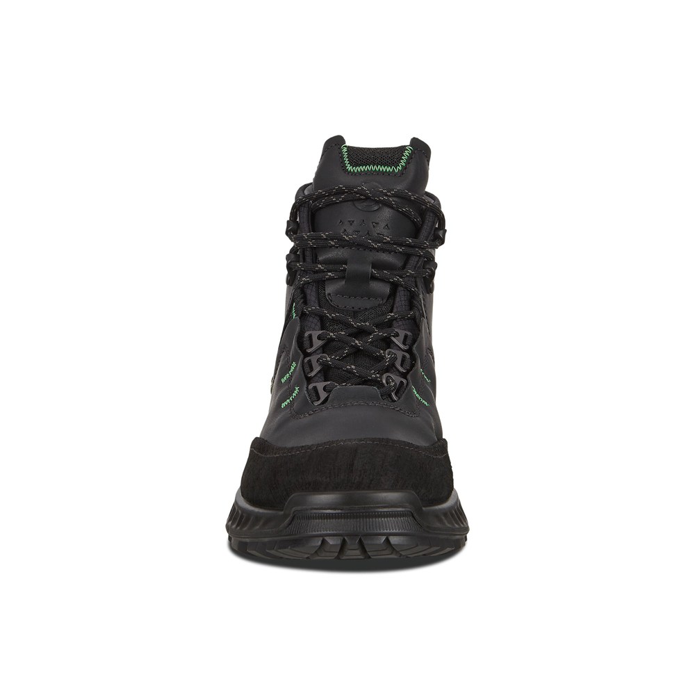 ECCO Mens Hiking Shoes Black - Exohike Mid Gtx - HXP-510684